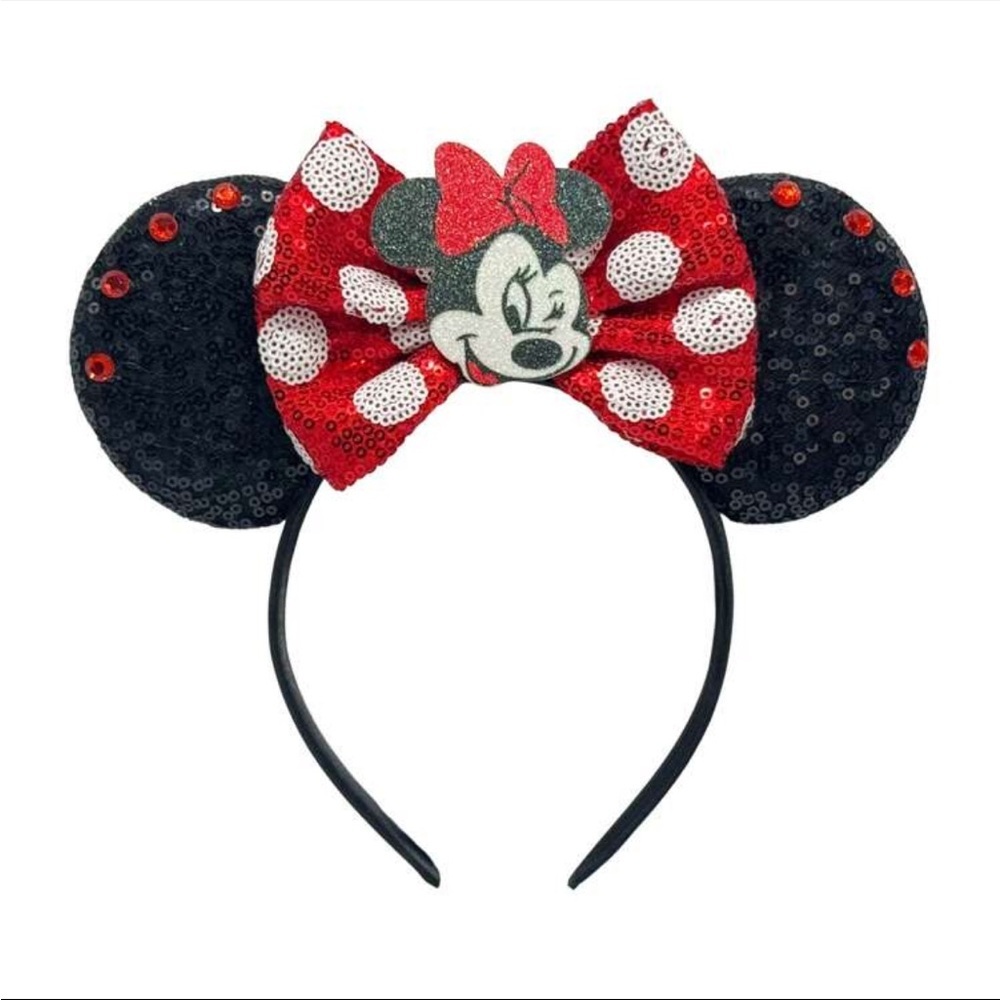 Animal Theme Ears Series Hairband Happy Rat Sequined Bow Decoration Headwear l